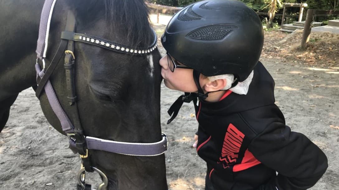16 9 kid with horse