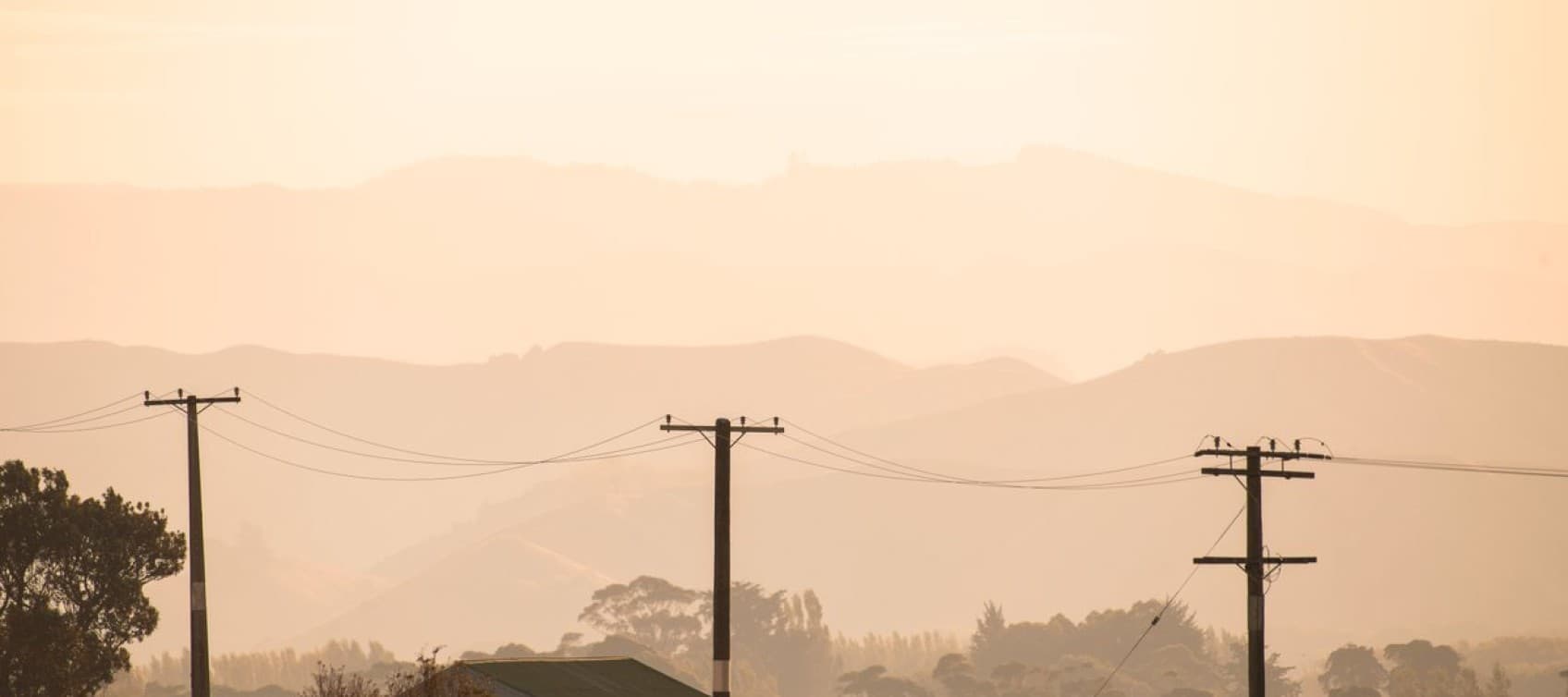 three poles and morning light